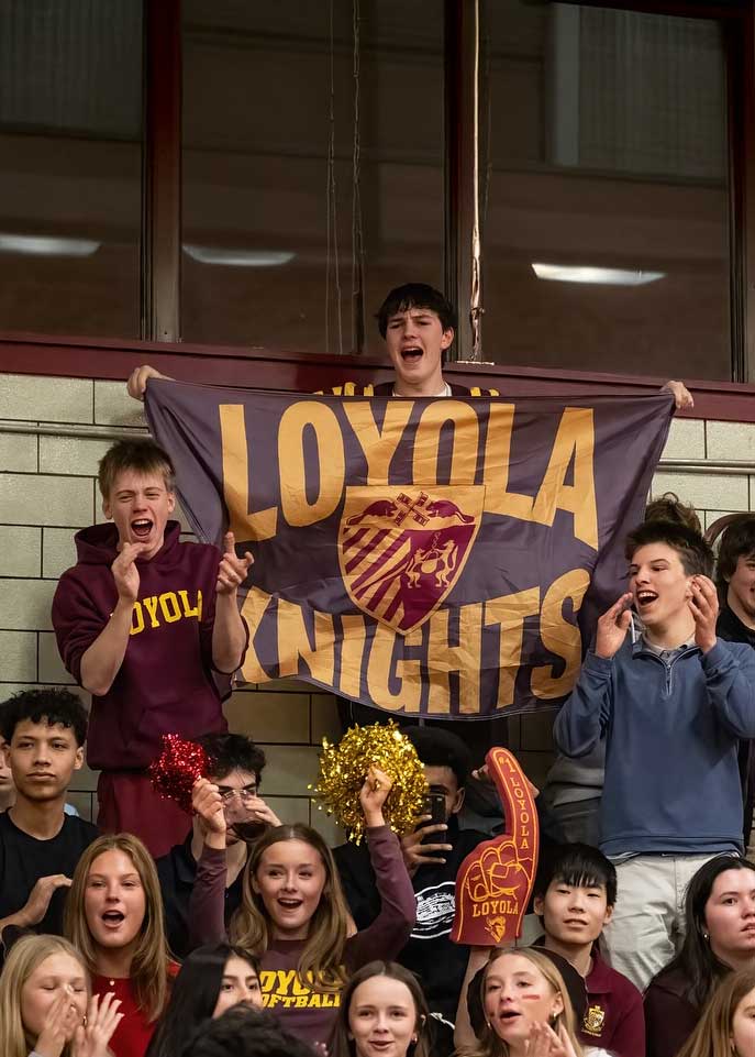 Students cheering in stands